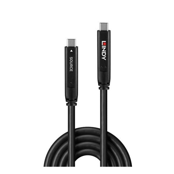 Lindy 43333 cavo USB 10 m USB 3.2 Gen 1 [3.1 Gen 1] USB C Nero (10m USB 3.2 Gen 2 & DP 1.4 Type C Hybrid Cable)