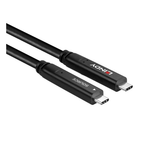 Lindy 43333 cavo USB 10 m USB 3.2 Gen 1 [3.1 Gen 1] USB C Nero (10m USB 3.2 Gen 2 & DP 1.4 Type C Hybrid Cable)