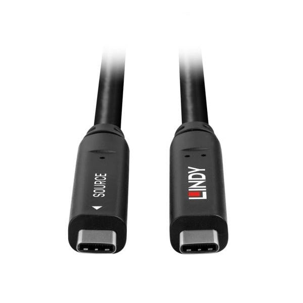 Lindy 43333 cavo USB 10 m USB 3.2 Gen 1 [3.1 Gen 1] USB C Nero (10m USB 3.2 Gen 2 & DP 1.4 Type C Hybrid Cable)
