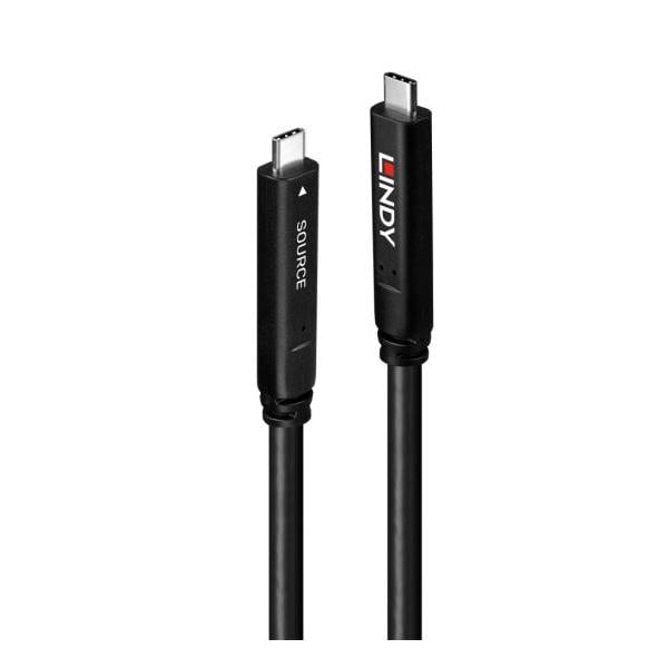 Lindy 43333 cavo USB 10 m USB 3.2 Gen 1 [3.1 Gen 1] USB C Nero (10m USB 3.2 Gen 2 & DP 1.4 Type C Hybrid Cable)