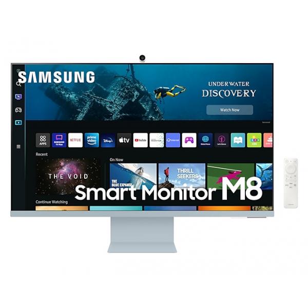 Samsung LS32BM80BUUXXU Monitor PC 81,3 cm [32] 3840 x 2160 Pixel 4K Ultra HD Blu, Bianco (32IN UHD USB-C BLUE SMART MON)
