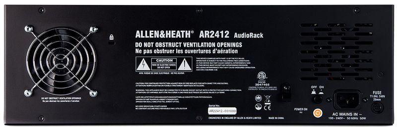 ALLEN & HEATH AR2412-QU EXPANDER XLR 24 INGRESSI 12 USCITE CAT5 EXTENDER MIXER QU