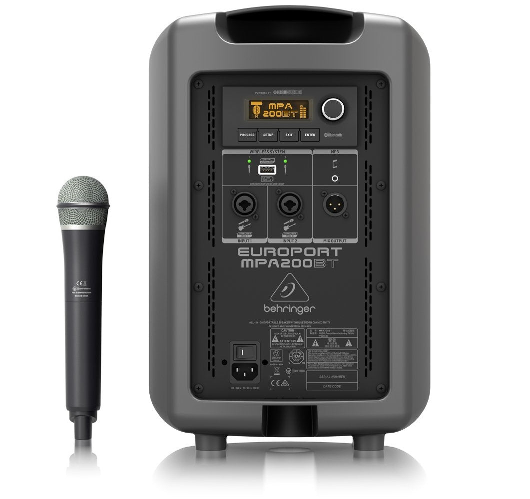BEHRINGER MPA200BT CASSA ATTIVA + MICROFONO WIRELESS + STREAMING AUDIO BLUETOOTH 200W