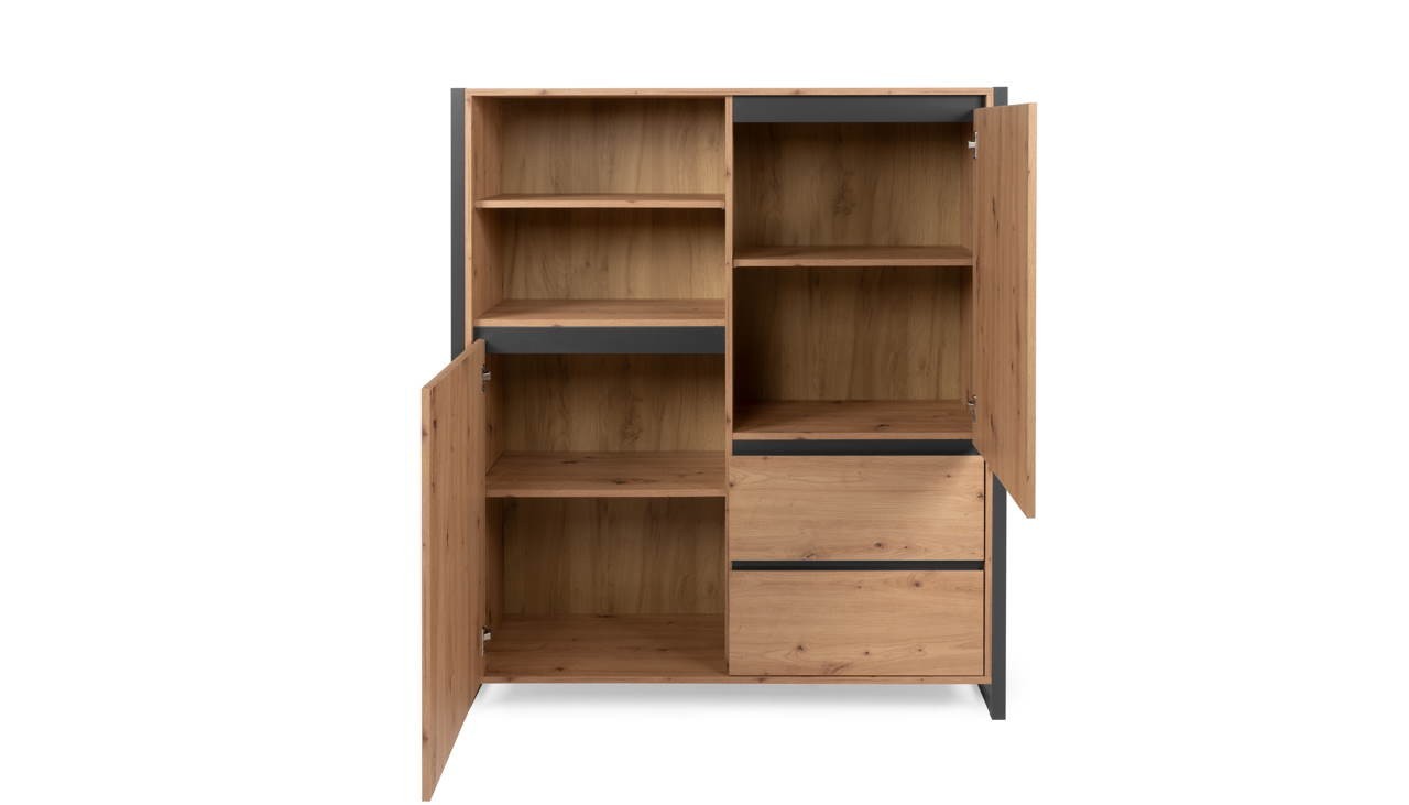 Credenza alta Denver 51 L120XP40XH140 quercia antracite