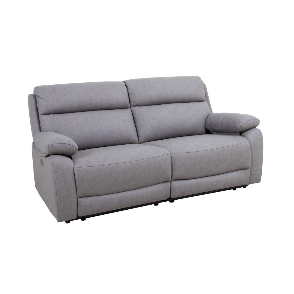 Divano 2 Posti maxi Siviglia doppio recliner elettrico nabuk light grey