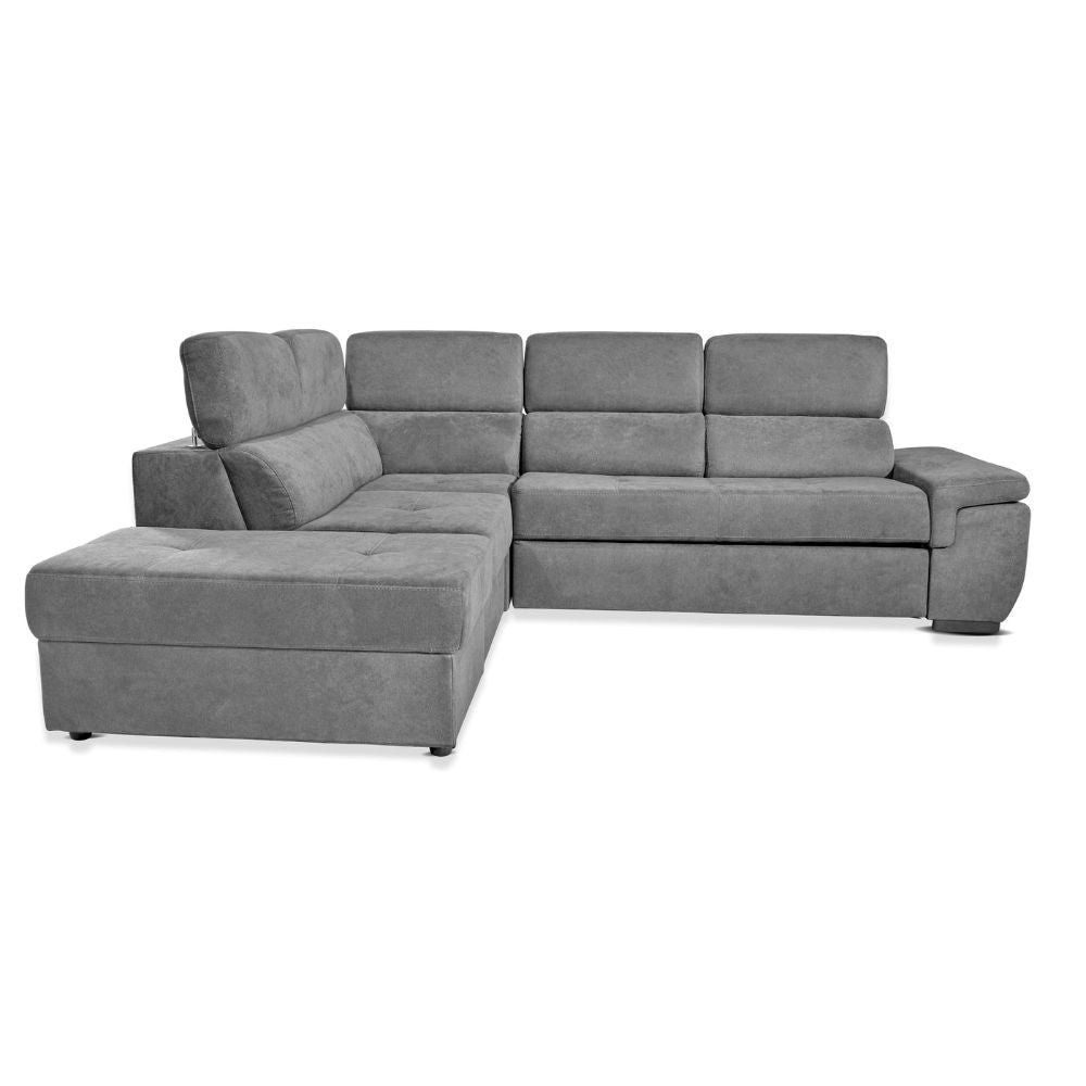 Divano letto Lughen contenitore 5 elementi reversibili colore elephant