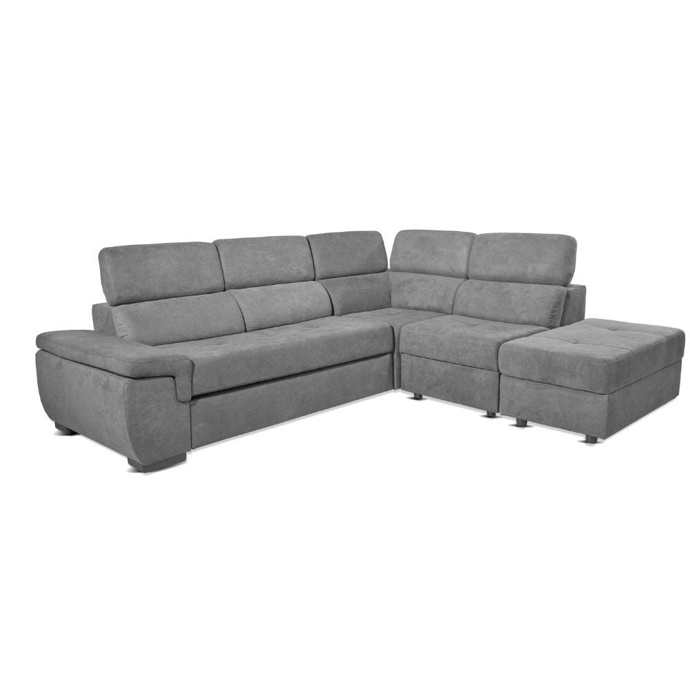 Divano letto Lughen contenitore 5 elementi reversibili colore elephant