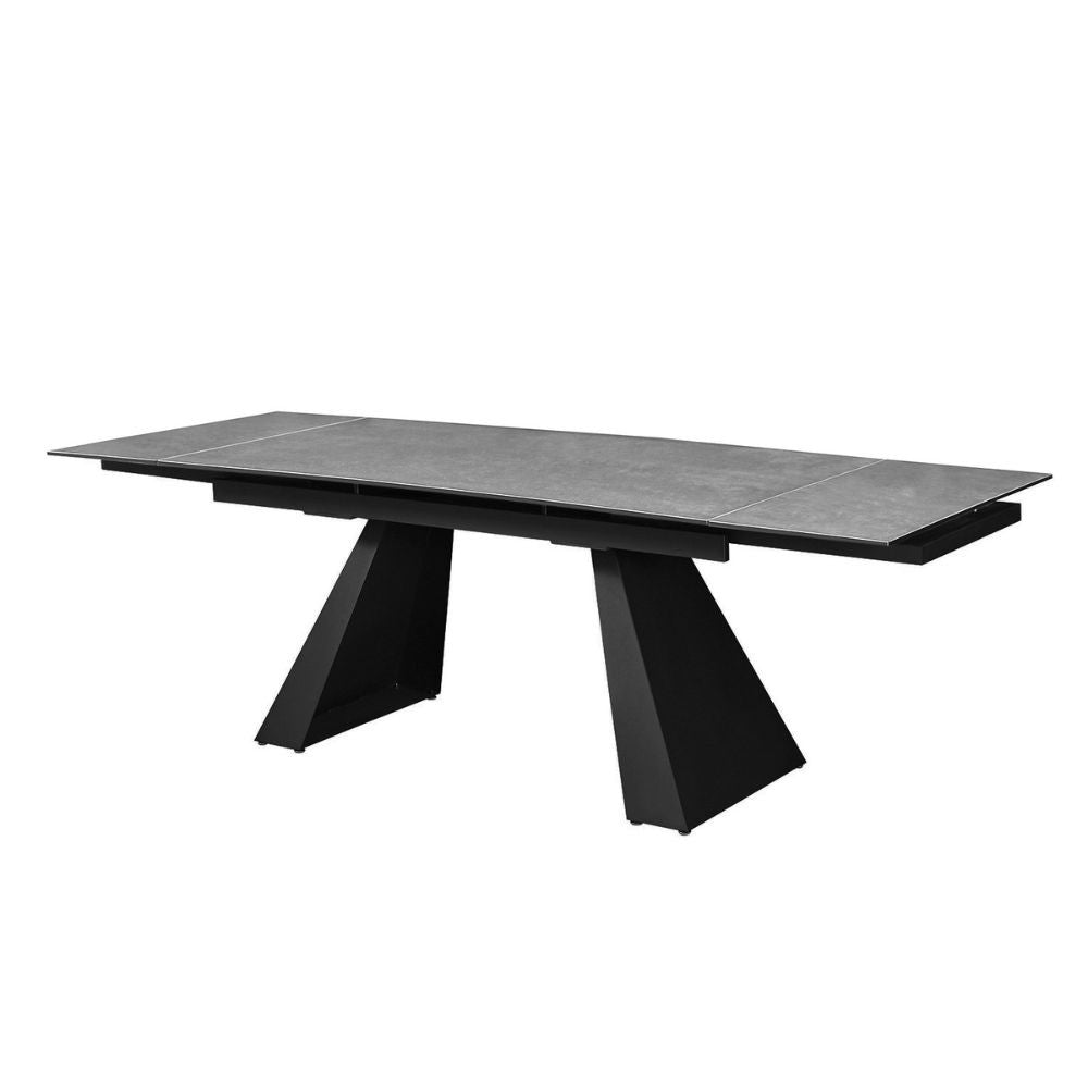 Tavolo allungabile Ariel piano in ceramica e struttura in metallo colore ossido