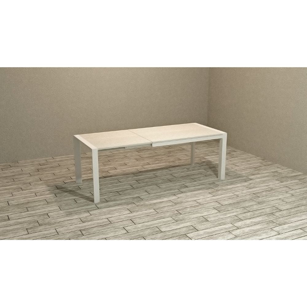 Tavolo rettangolare allungabile Golia 130x80 struttura bianca e piano bianco larice